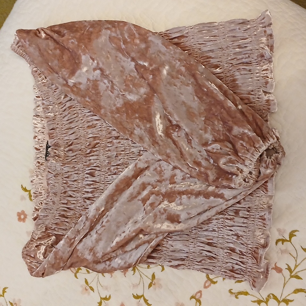 Venus Shimmering Pink Velvet Blouse